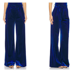 Karina Grimaldi Ximena Velvet Pants Dusk Blue pleasted size S NWT $262msrp